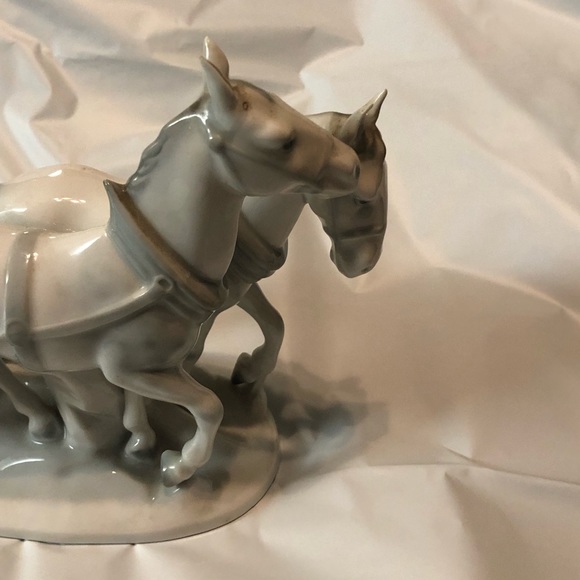GEROLD PORZELLAN BAVARIA PORCELAIN WORK HORSES WITH FARMER - Picture 8 of 12